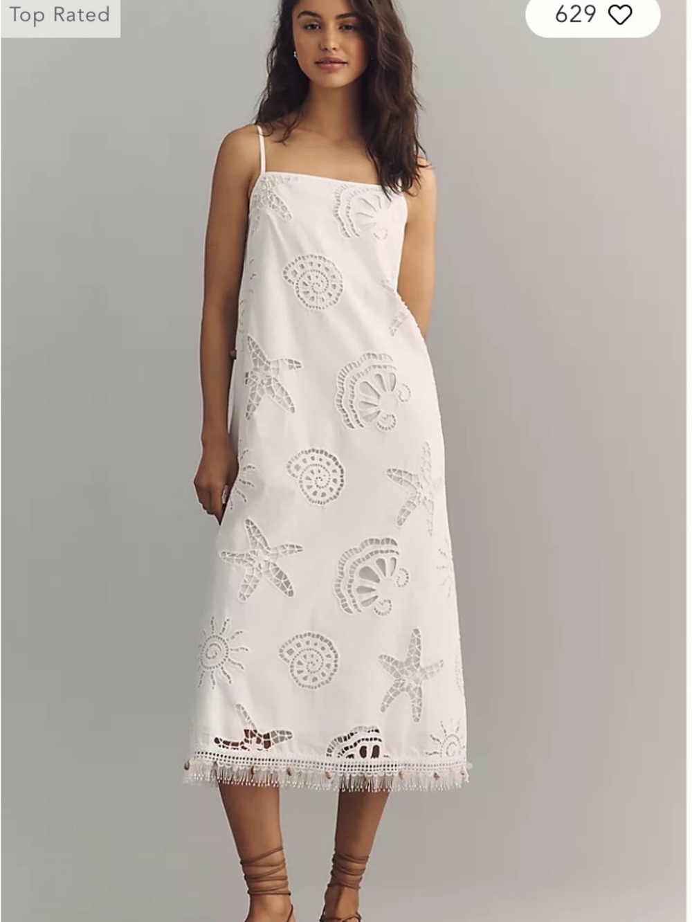 Maude Club Plus Cotton Ciel Eyelet Midi Dress
